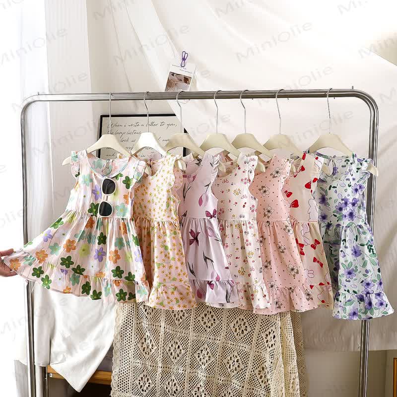 Toddler Girl Floral Print Summer Sleeveless Dress - image 1
