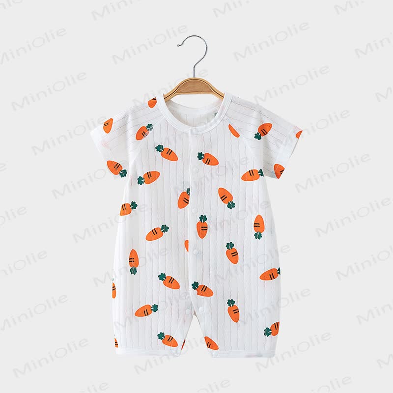 Baby Breathable Cotton White Romper - White Carrot - 2-3T - image 2