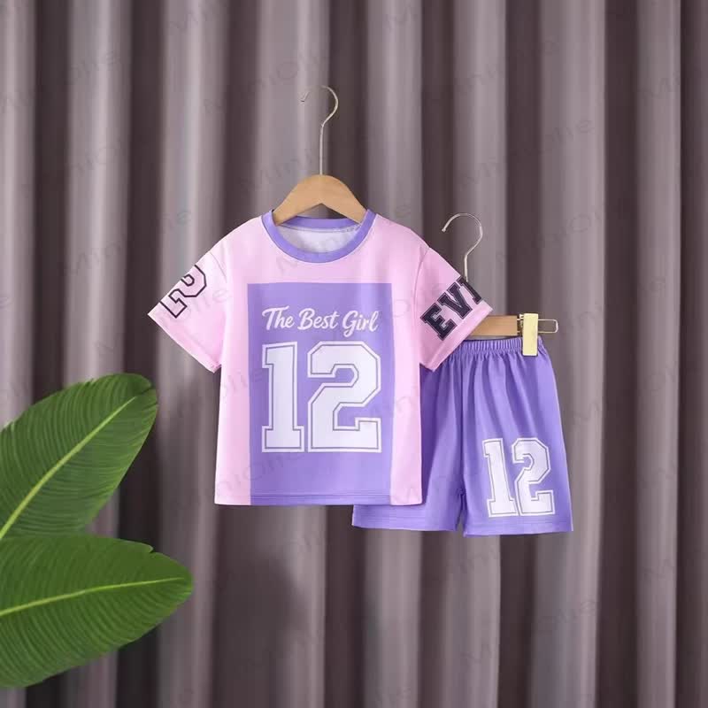 THE BEST GIRL Toddler Sport Short-Sleeve Set - Purple - 10-11T - image 2