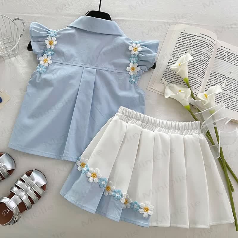 Toddler Girl Daisy Blue Sleeveless Set - image 2