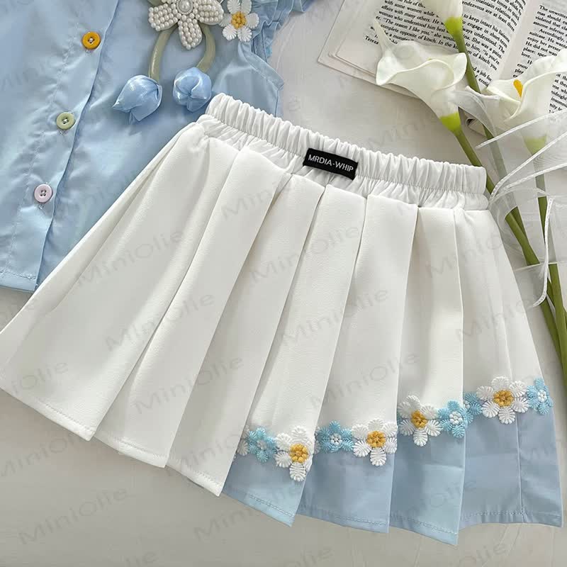 Toddler Girl Daisy Blue Sleeveless Set - image 4
