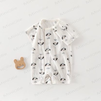 Baby Cotton Animal Print Romper - Grey - 18-24M - image 2