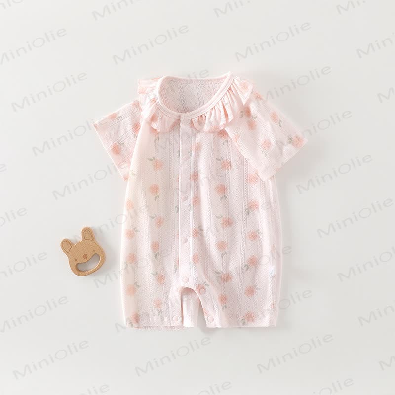 Baby Cotton Animal Print Romper - Pink Flower - 18-24M - image 8