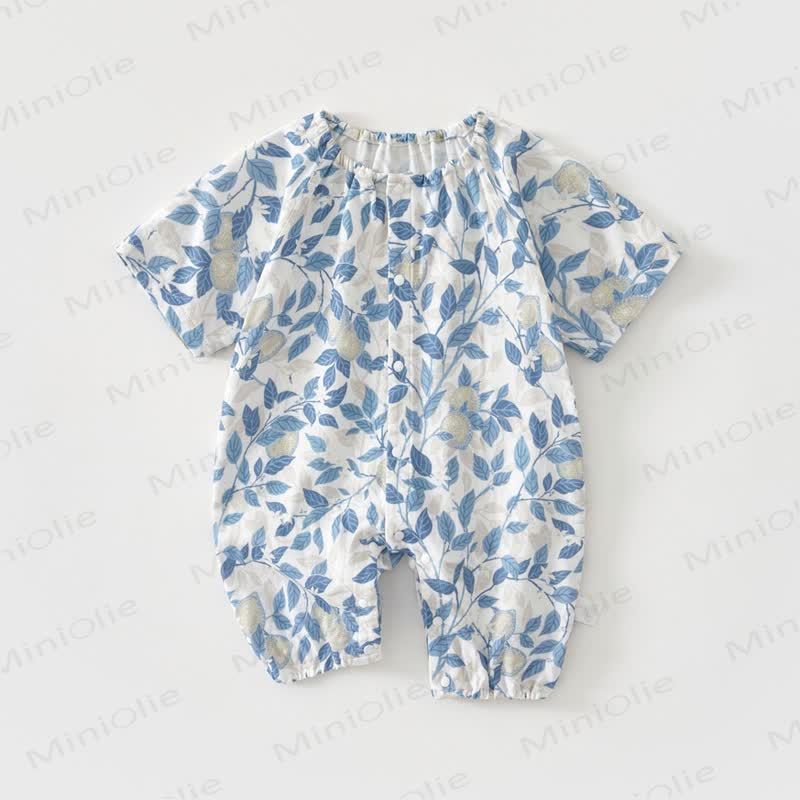 Baby Bamboo Fiber Soft Romper - Blue - 18-24M - image 5