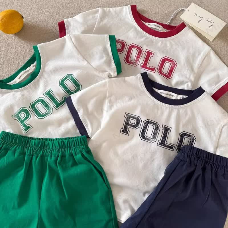 Toddler Cotton Trim Slogan Tee and Shorts 2-piece Set - image 1