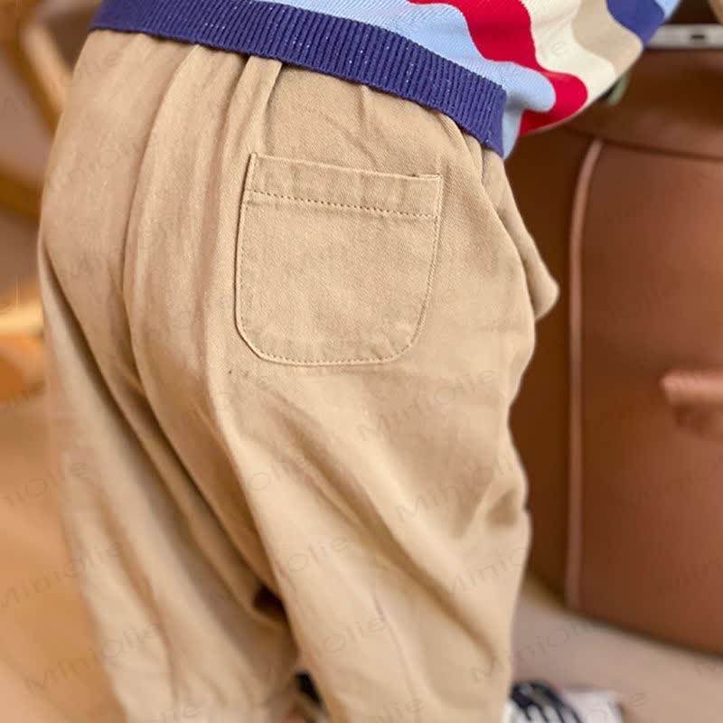 Toddler Cotton Harem Ankle Pants - Khaki - 4-5T - image 3