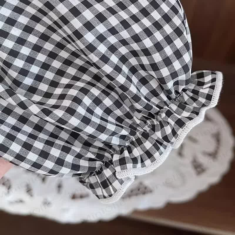 Toddler Girls Bunny Embroidery Gingham Ruffle Cuff Casual Pants - image 6