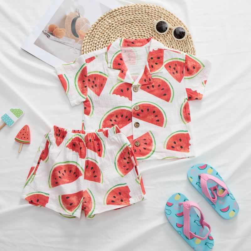 Toddler Baby White Watermelon Shirt and Shorts 2-piece Set - image 2
