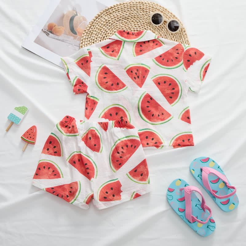 Toddler Baby White Watermelon Shirt and Shorts 2-piece Set - image 3