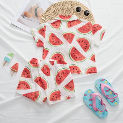 Toddler Baby White Watermelon Shirt and Shorts 2-piece Set - image 3