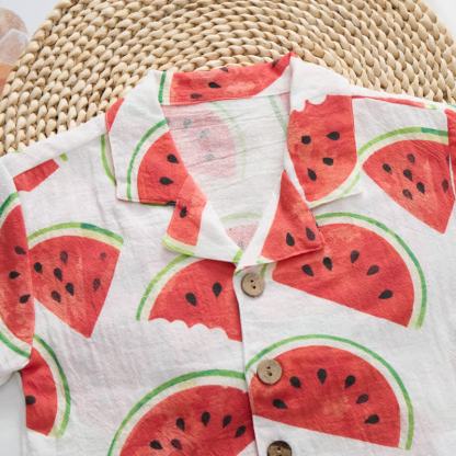 Toddler Baby White Watermelon Shirt and Shorts 2-piece Set - image 4