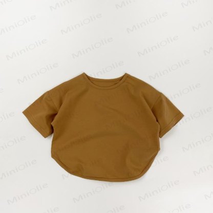 Toddler Girl Solid Color Casual T-Shirt - Brown - 6-7.5T - image 3