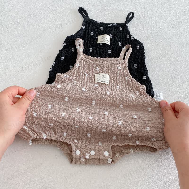 Baby Girl Sleeveless Strappy Cotton Bodysuit - image 10