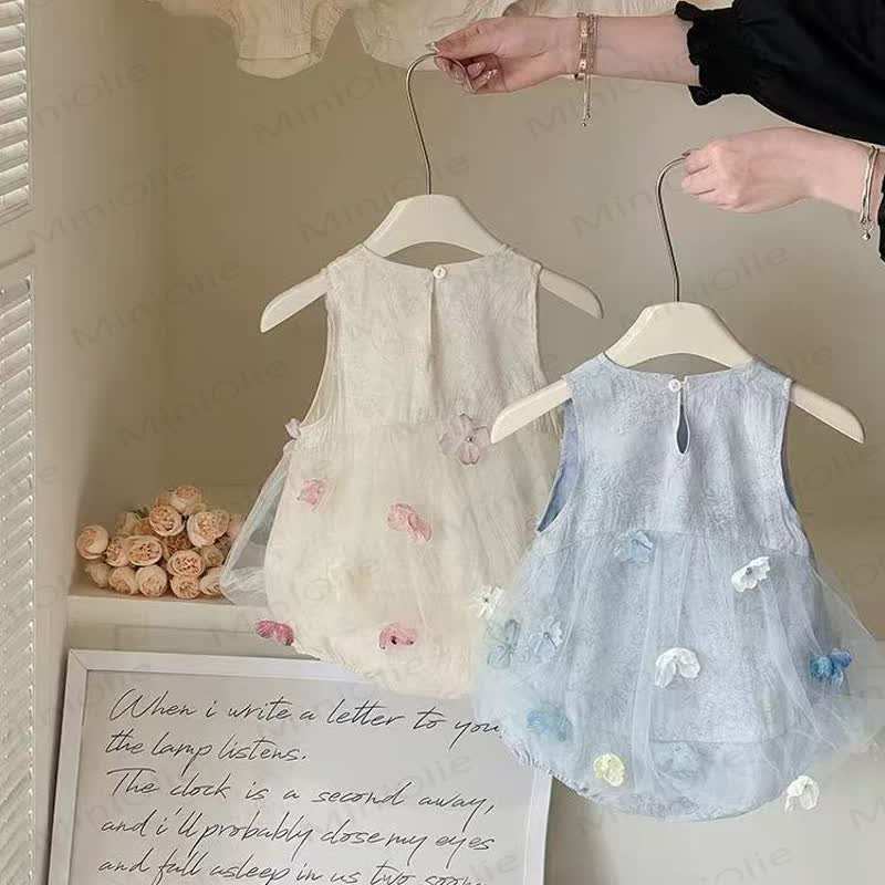 Baby Floral Tulle Party Bodysuit - image 2