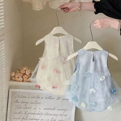 Baby Floral Tulle Party Bodysuit - image 2