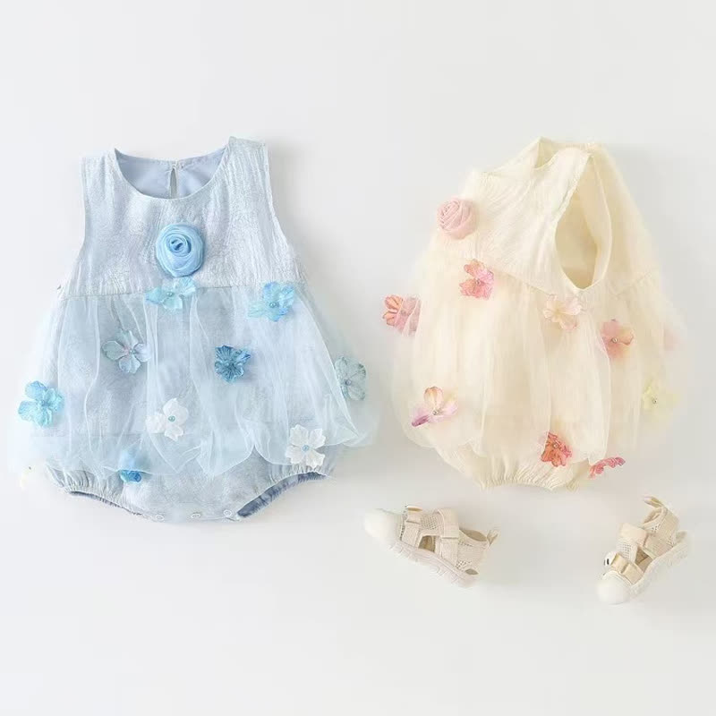Baby Floral Tulle Party Bodysuit - image 3