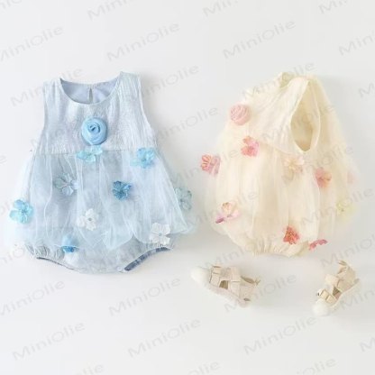 Baby Floral Tulle Party Bodysuit - image 3