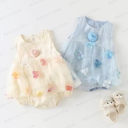 Baby Floral Tulle Party Bodysuit - image 4