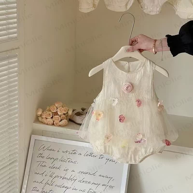 Baby Floral Tulle Party Bodysuit - Beige - 18-24M - image 11