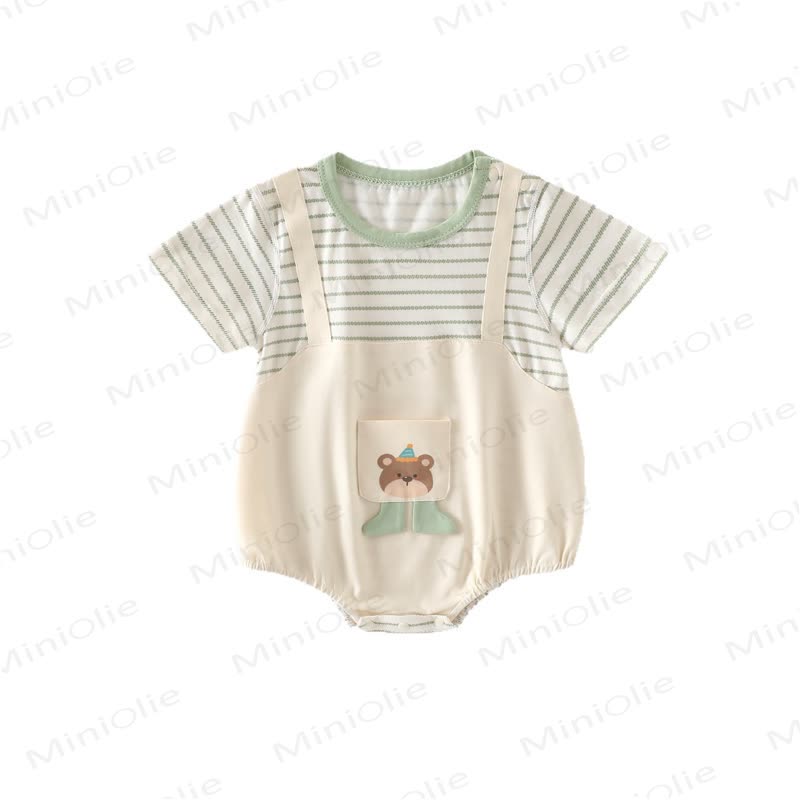 Baby Bear Pocket Stripe Cotton Bodysuit - image 6