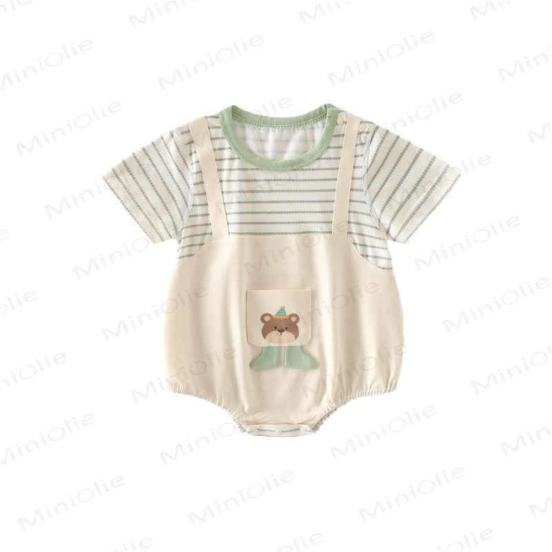 Baby Bear Pocket Stripe Cotton Bodysuit - image 6