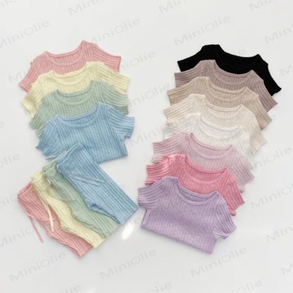 Baby Toddler Ribbed Cotton Lounge Top and Pants 2-piece Set - image 1