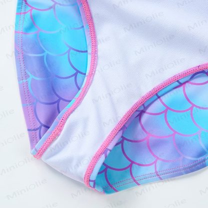 Toddler Kid Girls Mermaid Scale Ruffle Bodysuit Swimwear - image 6