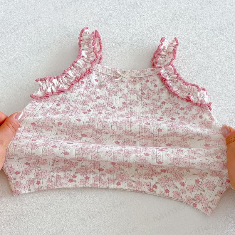 Baby Floral Pink Sleeveless Set - image 3