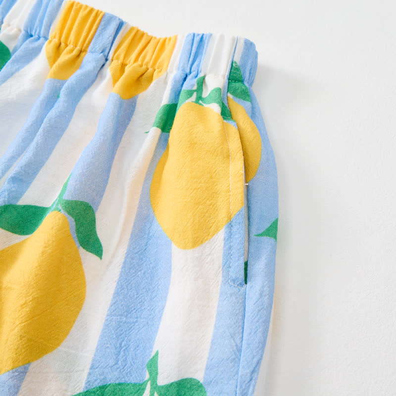 Baby Toddler Lemon Stripe Shirt and Shorts 2-piece Set - image 7