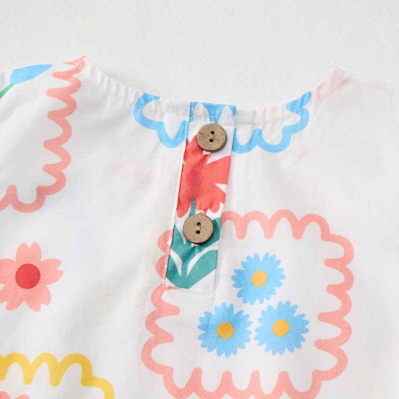 Baby Toddler Girl White Floral Print Sleeveless Set - image 5