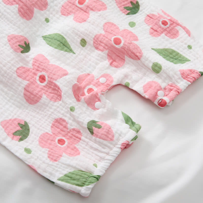 Baby Girl White Flower Romper with Hat - image 4