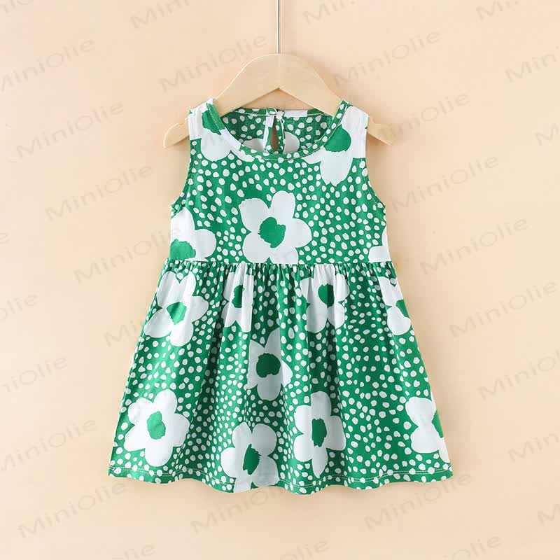 Toddler Girl Floral/Animal Print Summer Dress - Green Flowers - 10-11T - image 16