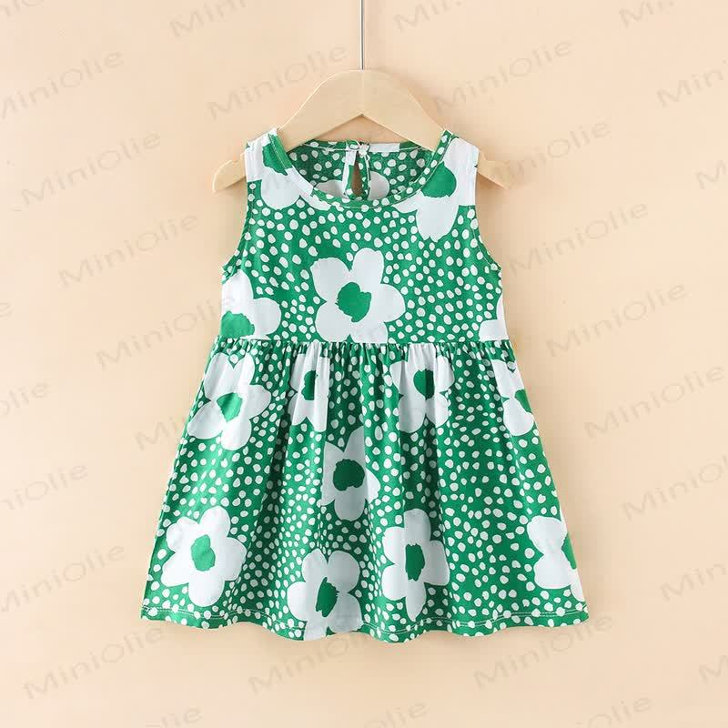 Toddler Girl Floral/Animal Print Summer Dress - Green Flowers - 10-11T - image 16
