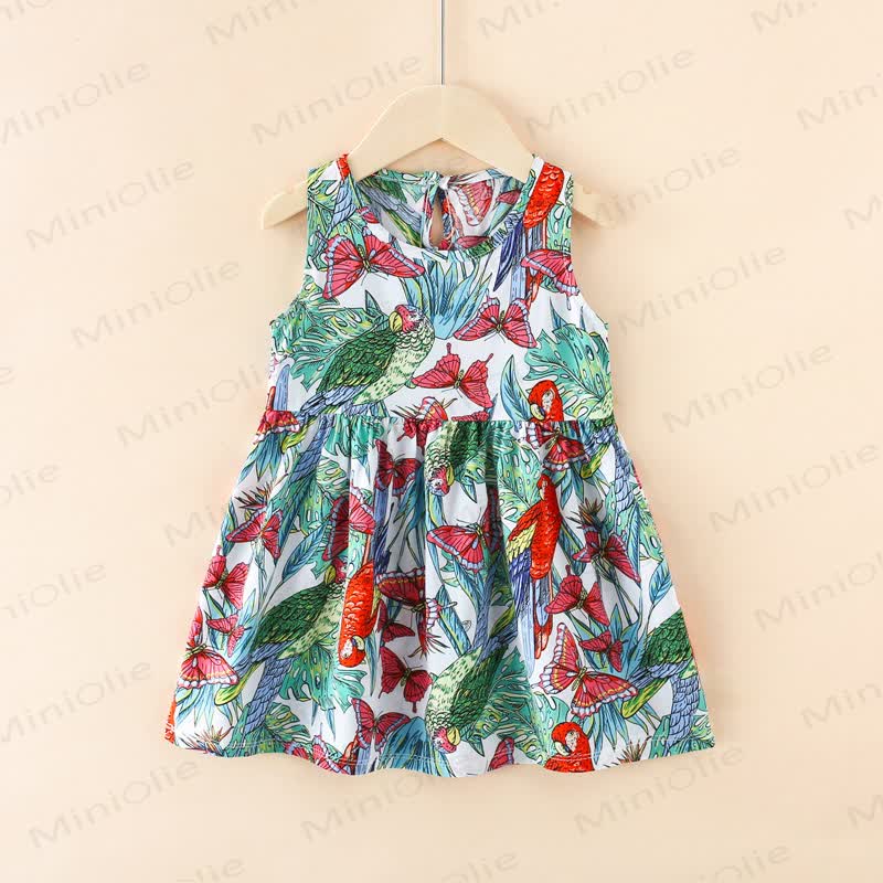 Toddler Girl Floral/Animal Print Summer Dress - Red Butterfly - 10-11T - image 19