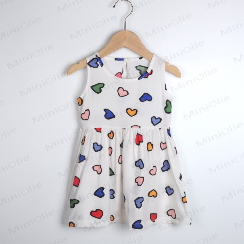 Toddler Girl Floral/Animal Print Summer Dress - White Heart - 10-11T - image 21