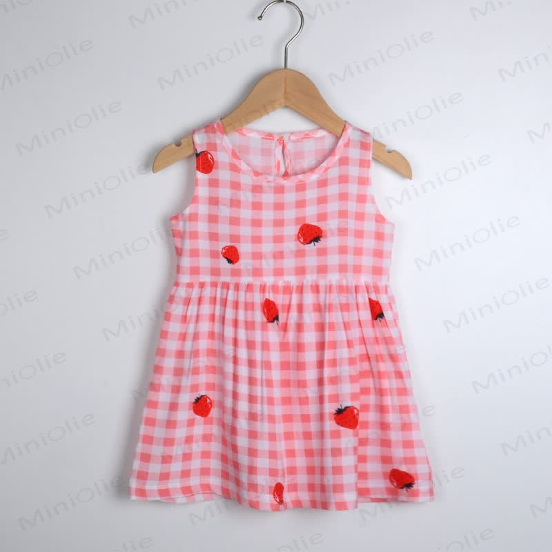Toddler Girl Floral/Animal Print Summer Dress - Pink Checkered - 10-11T - image 22