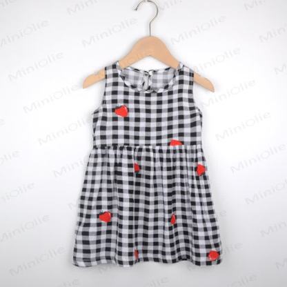 Toddler Girl Floral/Animal Print Summer Dress - Black Checkered - 10-11T - image 23