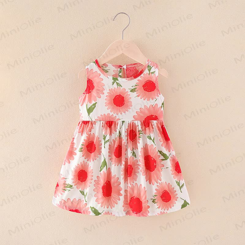 Toddler Girl Floral/Animal Print Summer Dress - Red Flowers - 10-11T - image 28