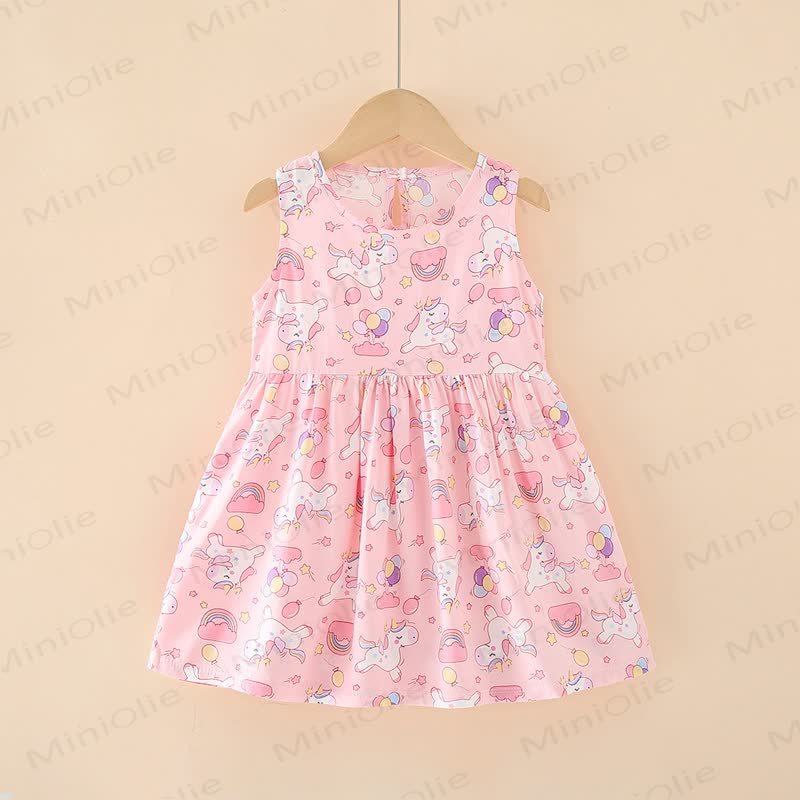 Toddler Girl Floral/Animal Print Summer Dress - Pink Horse - 10-11T - image 33