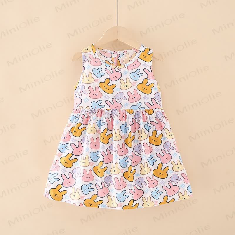 Toddler Girl Floral/Animal Print Summer Dress - Colorful Rabbit - 10-11T - image 35