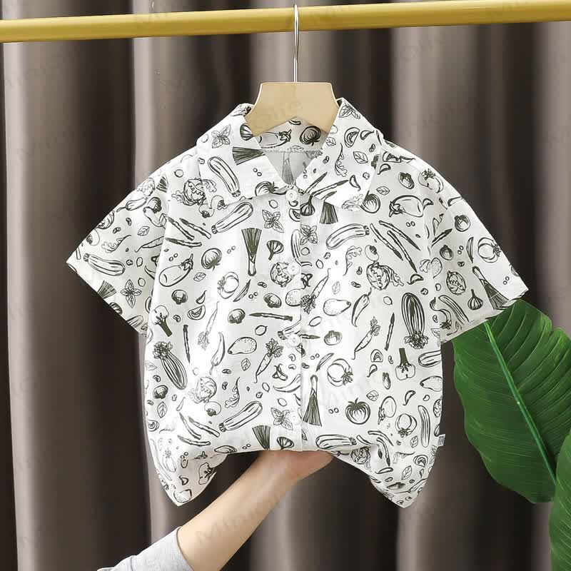 Toddler Boy Short Sleeve Printed Shirt - Green - 10-11T - image 4
