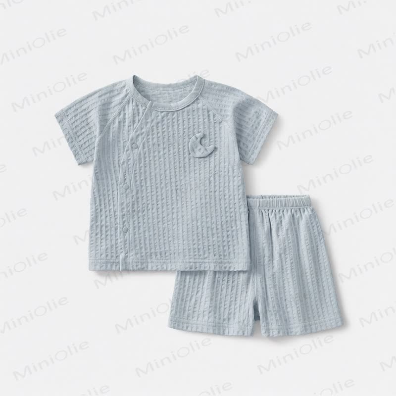 Baby Solid Color Short-Sleeve Set - Green - 3-4T - image 2