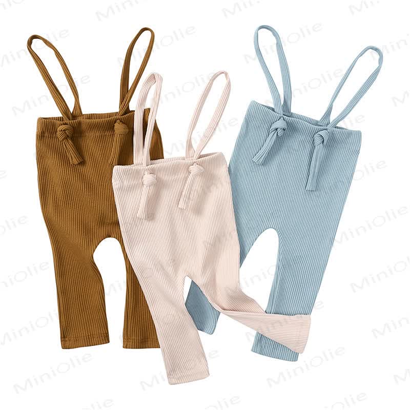 Baby Cotton Ribbed Suspender Pants - image 1