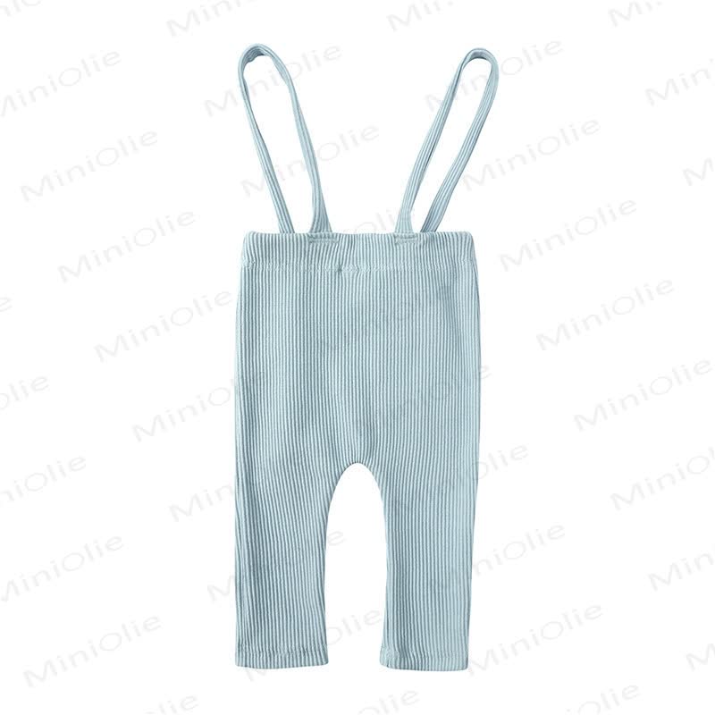 Baby Cotton Ribbed Suspender Pants - image 5