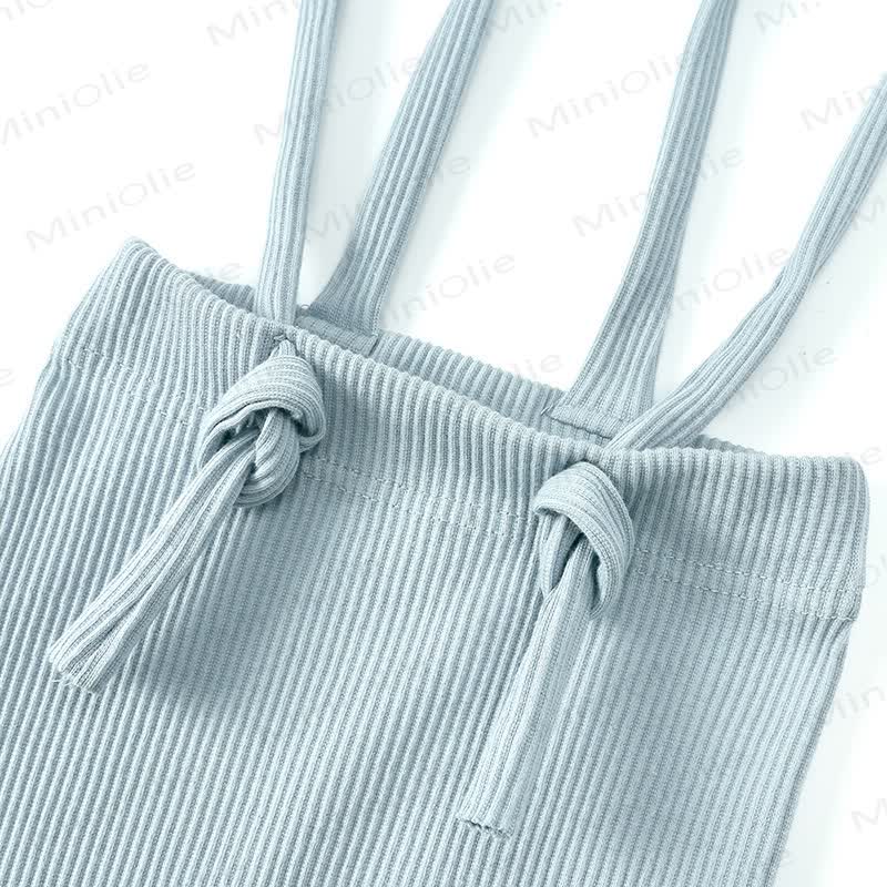 Baby Cotton Ribbed Suspender Pants - image 6