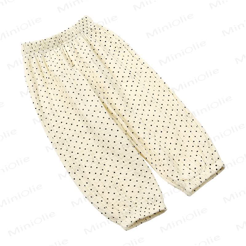 Kids Tales Toddler Floral Cotton Balloon Pants - Beige Dot - 8-9T - image 8