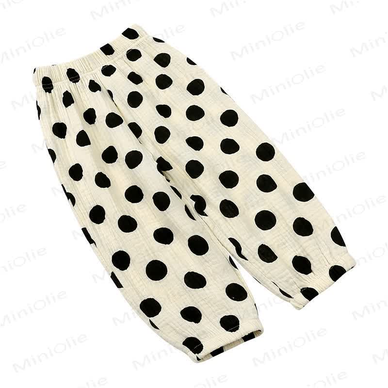Kids Tales Toddler Floral Cotton Balloon Pants - Black Dot - 8-9T - image 9