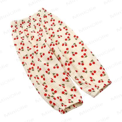 Kids Tales Toddler Floral Cotton Balloon Pants - Beige Cherry - 8-9T - image 10
