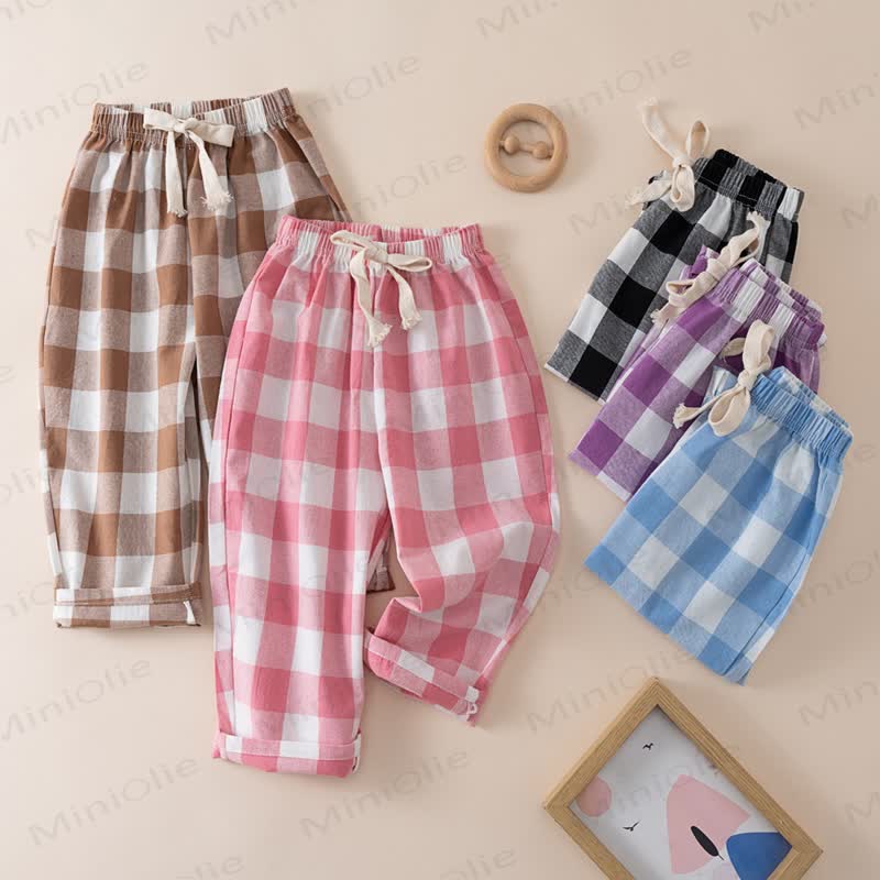 Toddler Cotton Plaid Pants - image 1