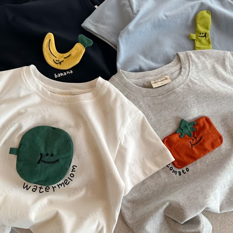 Toddler Cotton Fruit Embroidery T-Shirt - image 1